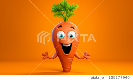 carrot cartoon character 109177940