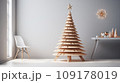 Christmas tree in modern living room. 3d render illustration mock up 109178019