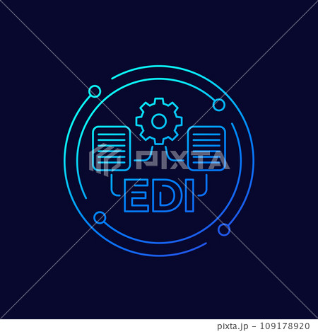 EDI, Electronic Data Interchange linear iconのイラスト素材 [109178920] - PIXTA