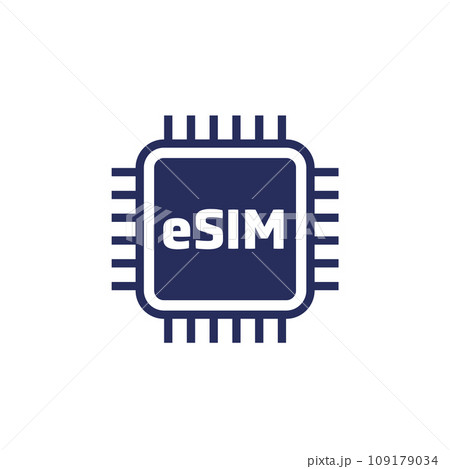 eSIM card icon on white 109179034
