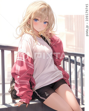 おしゃれな金髪ギャルJK 109179745