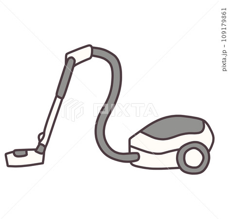 シンプルにデフォルメした白い掃除機のイラスト 109179861