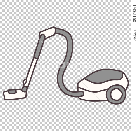 シンプルにデフォルメした白い掃除機のイラスト 109179861