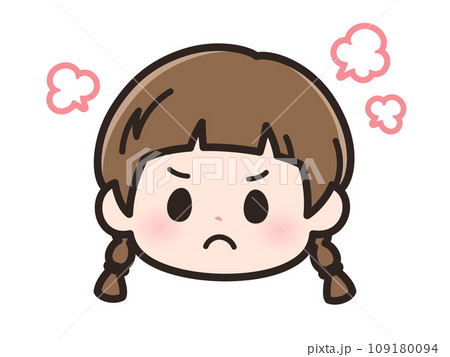 怒ったの女の子の顔 109180094