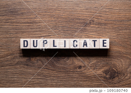 Duplicate - word concept on building blocks, text 109180740