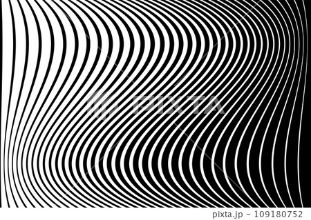 Abstract Black and White Wavy Lines Textured Background with 3D Illusion and Twisting Movement Effect. Vector Art. Abstract Black and White Wavy Lines Textured Background with 3D Illusion and Twisting Movement Effect. Vector Art. 109180752