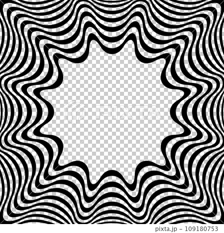 Abstract Op Art Wavy Lines Pattern with 3D Illusion Effect. Vector Illustration. Abstract Op Art Wavy Lines Pattern with 3D Illusion Effect. Vector Illustration. 109180753