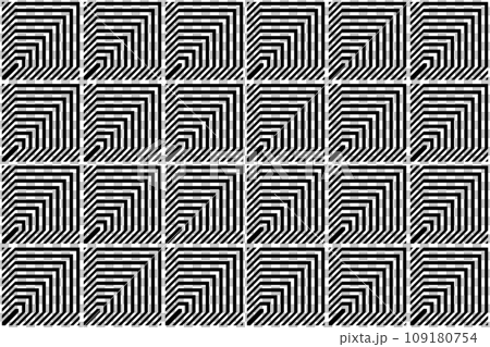 Abstract Seamless Geometric Checked Black and White Pattern. Vector Art. Abstract Seamless Geometric Checked Black and White Pattern. Vector Art. 109180754