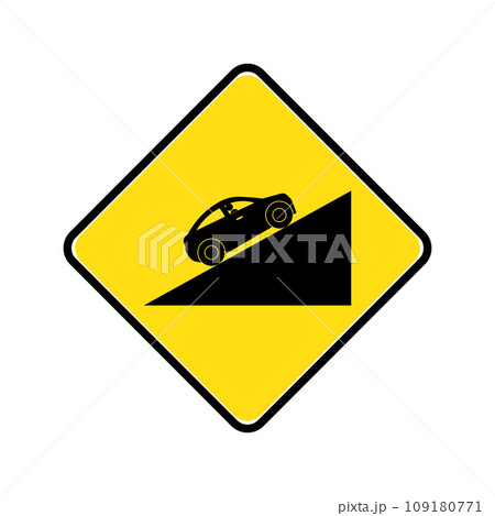 uphill road traffic sign icon 109180771