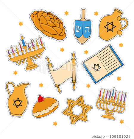 Set of hanukkah icons Vector Set of hanukkah icons Vector 109181025