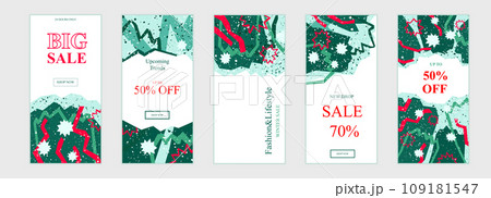 Set of New Year and Christmas sale banner templates Set of New Year and Christmas sale banner templates 109181547