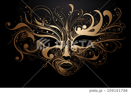 Carnival mask on dark background Carnival mask on dark background 109181786