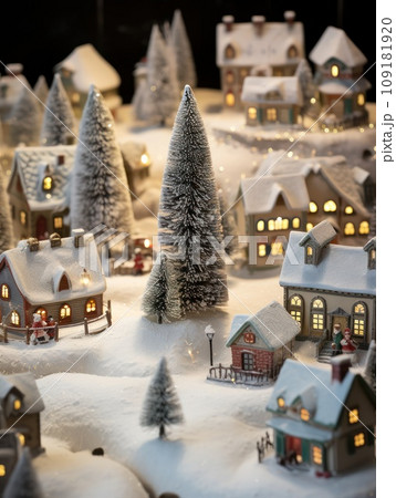 Street in a Christmas night in an old town 109181920