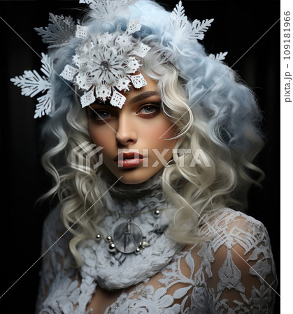 Beautiful blonde woman. Fashion model beauty portrait. 109181966