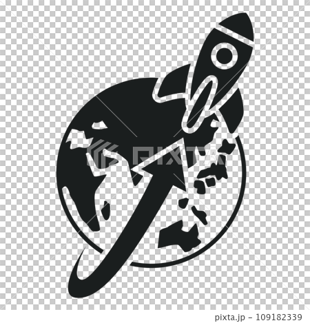 Icons representing rocket and spaceship business 109182339