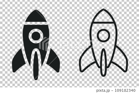 Icons representing rocket and spaceship business 109182340
