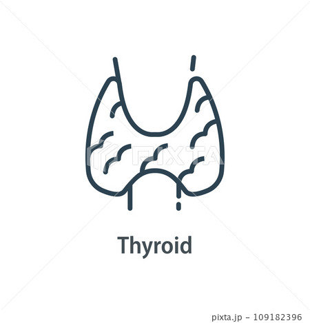 thyroid glands concept,Human internal organ,vector line icon 109182396