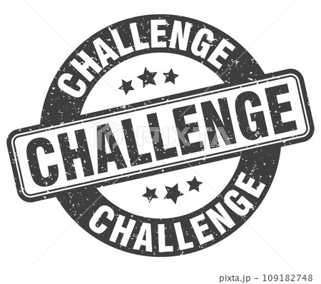 challenge stamp. challenge label. round grunge sign challenge stamp. challenge label. round grunge sign 109182748