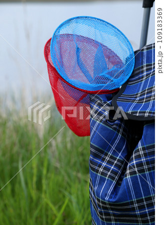 Children fishing net in trolley bagの写真素材 [109183369] - PIXTA