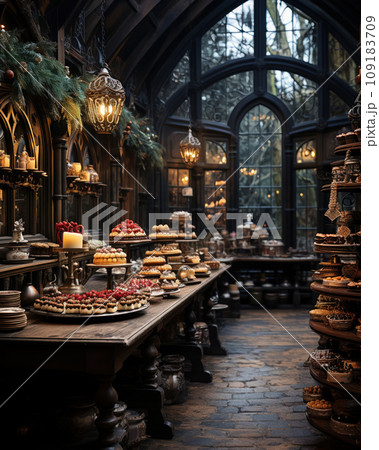 Cake and Biscuit stall at a Christmas market. 109183709