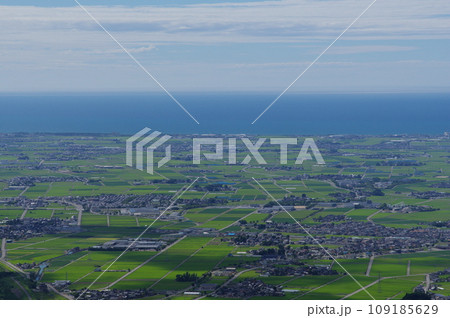 獅子吼高原からの金沢平野　手取川扇状地の眺め 109185629