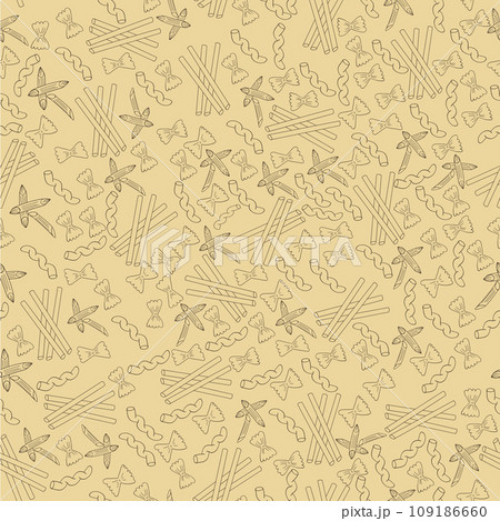 Pasta seamless hand drawn pattern Pasta seamless hand drawn pattern 109186660