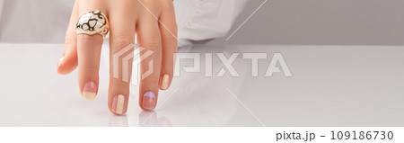 Fashion jewelry accessories. Trendy minimal spring summer nail design Fashion jewelry accessories. Trendy minimal spring summer nail design 109186730