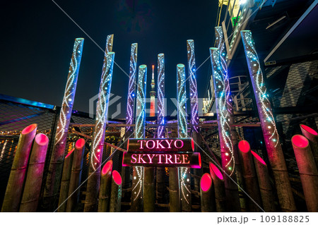 「東京都」東京下町回廊・竹あかりの風景 109188825