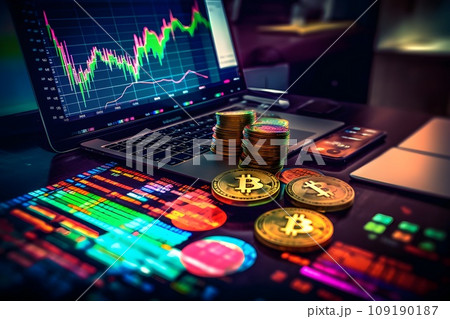 ビットコイン取引のイメージ2 AI生成画像 ビットコイン取引のイメージ2 AI生成画像 109190187