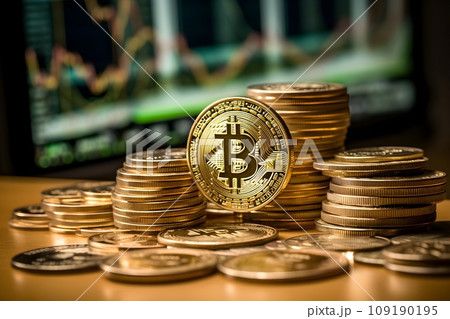 ビットコイン取引のイメージ8　AI生成画像 109190195