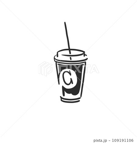 Hand drawn vector abstract graphic doodle simple minimalistic line illustrations with coffee brewing equipment ,preparing coffee drinks. Coffee vector drawing icon isolated.Coffee shop design concept. 109191106