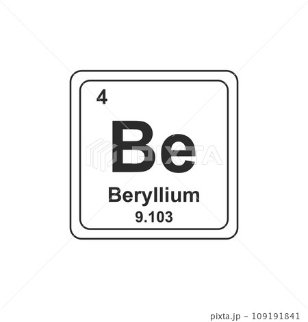 Beryllium Periodic table chemical symbol 109191841