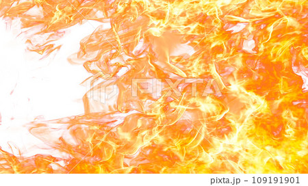 3d illustration. Flame flare on white background. 3d illustration. Flame flare on white background. 109191901