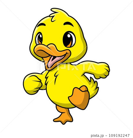 Cute duckling cartoon on white background 109192247