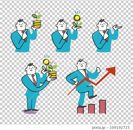 Business person explaining financial technology set illustration material Business person explaining financial technology set illustration material 109192725