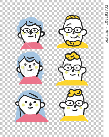 わたしの僕の近未来とその後　セット　イラスト素材 109192732
