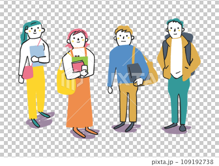 Young people student set illustration material 109192738