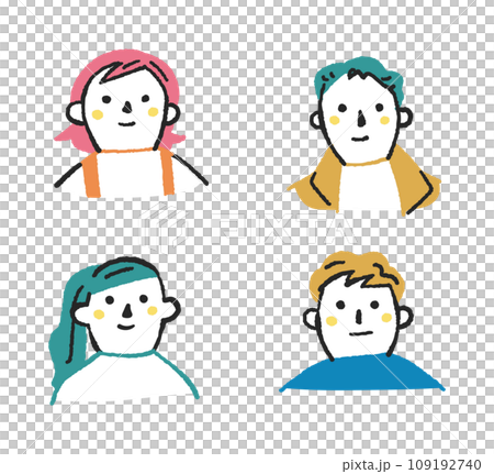Young people student set illustration material 109192740