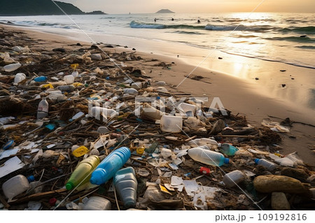 海岸に漂流した大量の漂流物 AI生成画像 AI画像のイラスト素材 [109192816] - PIXTA