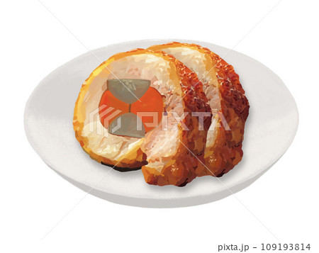 鶏の八幡巻き（皿付き） 109193814