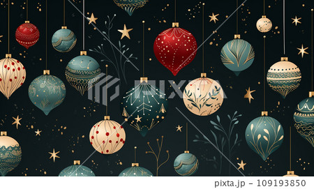クリスマス関連の連続絵柄の背景図案
