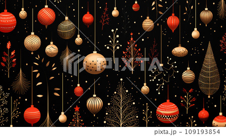 クリスマス関連の連続絵柄の背景図案