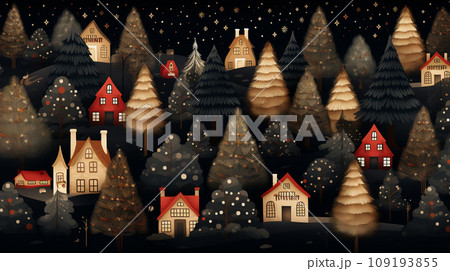 クリスマス関連の連続絵柄の背景図案