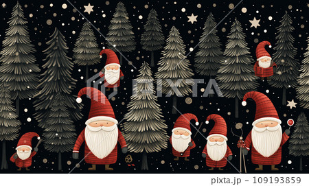 クリスマス関連の連続絵柄の背景図案