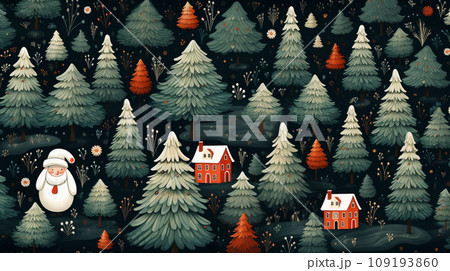 クリスマス関連の連続絵柄の背景図案