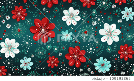 クリスマス関連の連続絵柄の背景図案