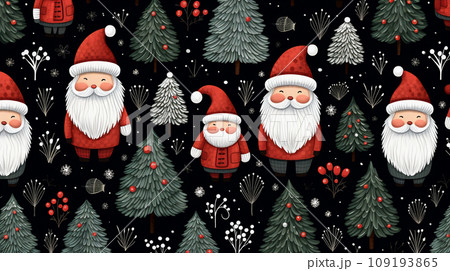 クリスマス関連の連続絵柄の背景図案