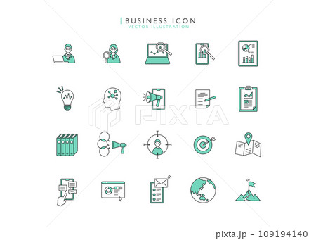マーケティング情報のピクトグラムアイコン素材イラストセット 109194140