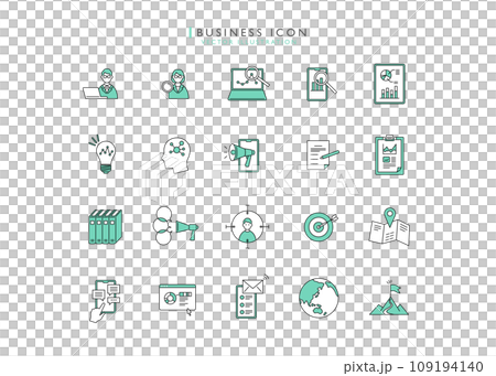 マーケティング情報のピクトグラムアイコン素材イラストセット 109194140