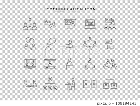 Communication pictogram icon material illustration set 109194143